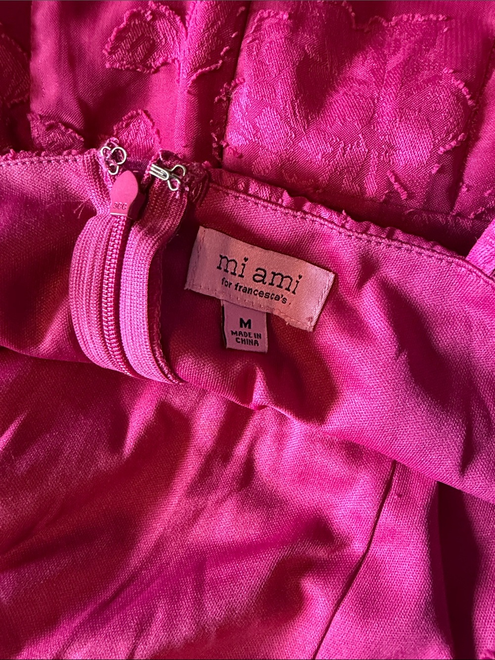Fuchsia Spaghetti Strap Ruffle Hem Dress - Picture 3 of 3